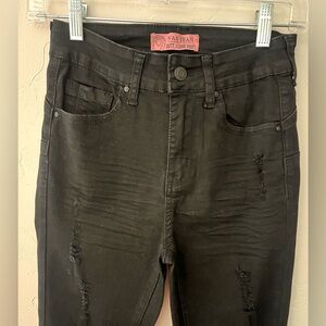 Wax Jean Black Skinny Distressed Jeans‎ Women’s Size 1
